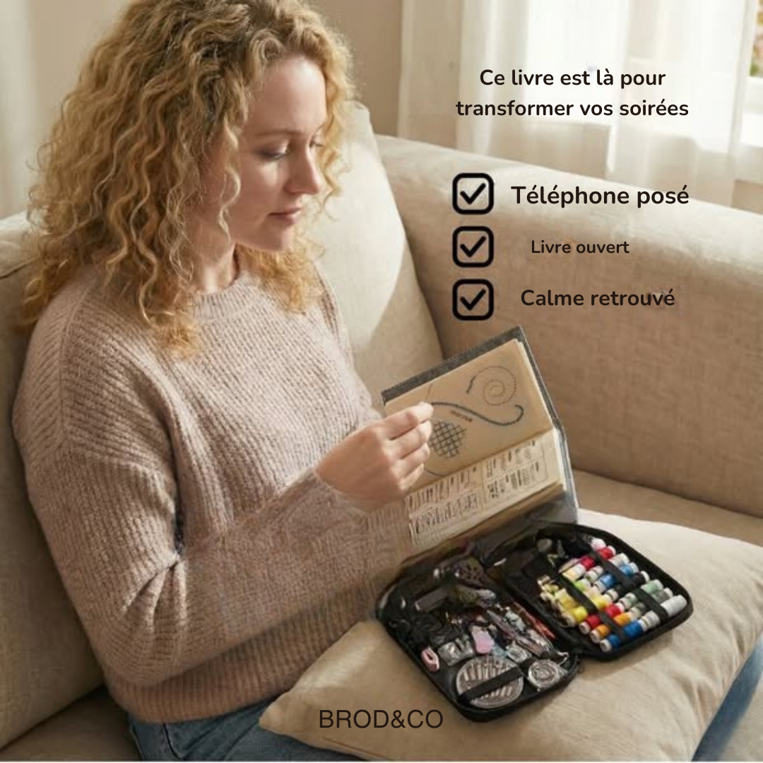 Livre de Broderie avec outils et tutoriel